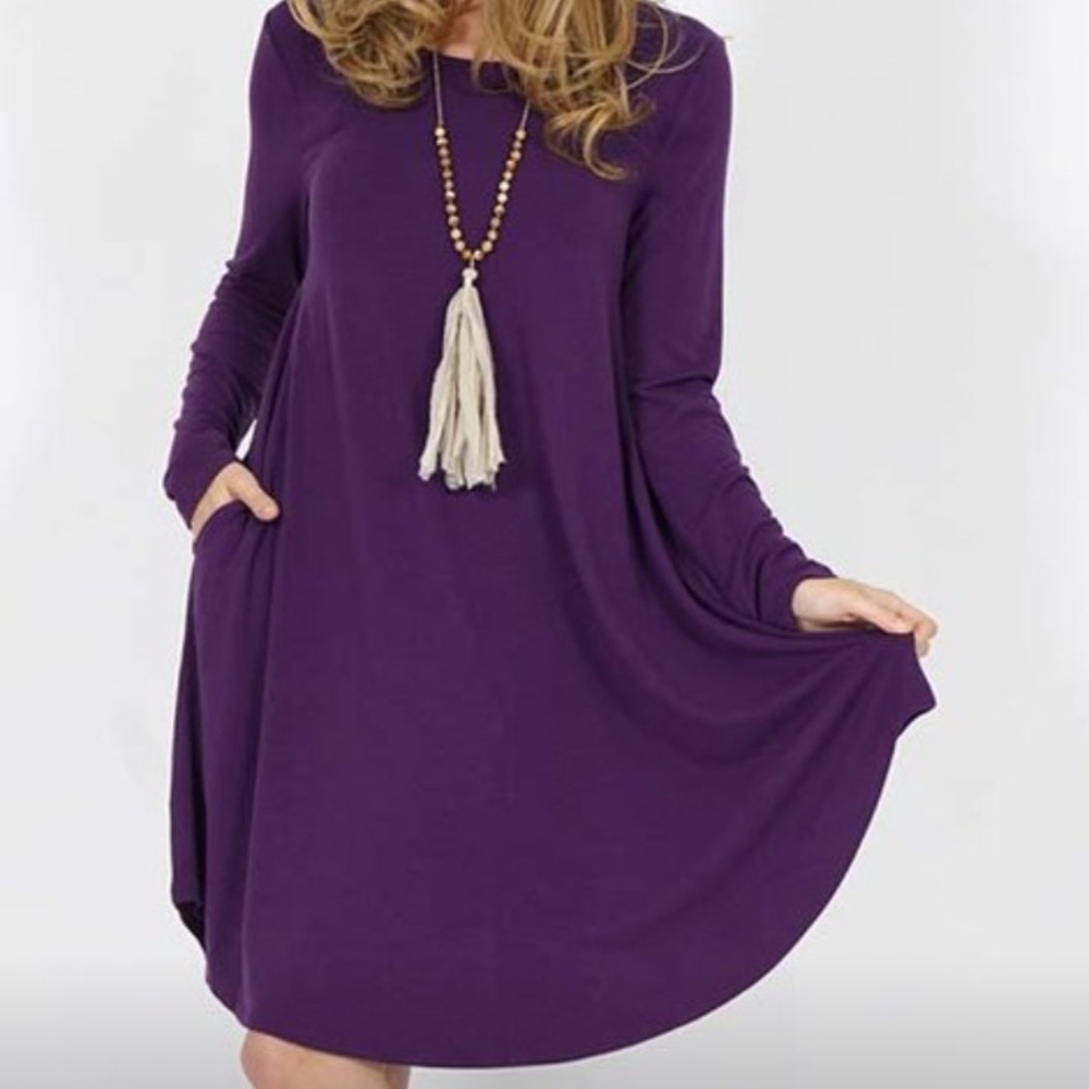 NWT Lydiane Dark Purple Tunic Dress - Size S